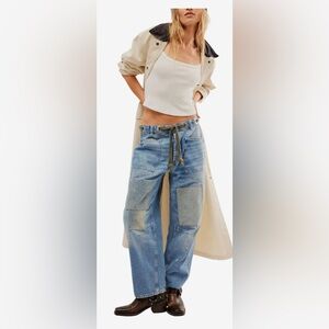 We The Free Moxie Liw Slung Pull On Barrel Jeans